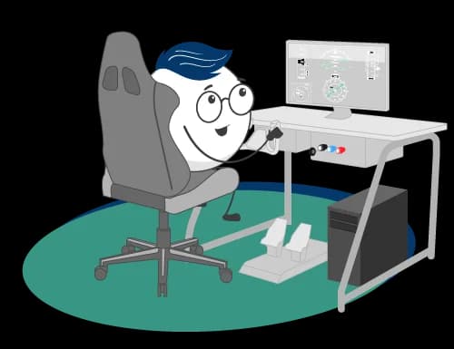 Remote flight instructor coaching a student pilot via Zoom screen share